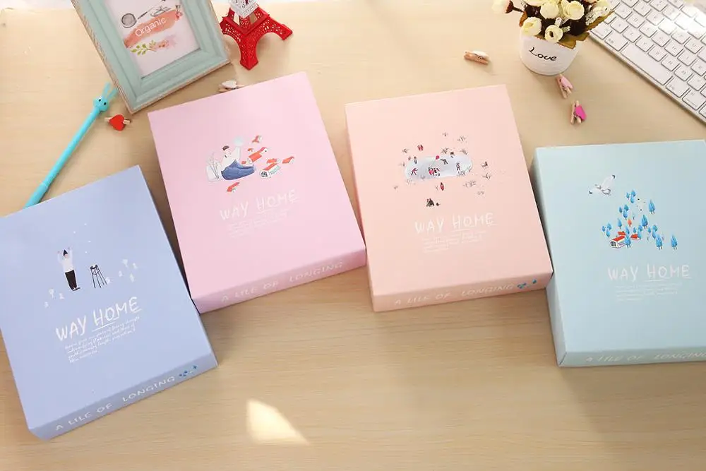 Wholesale Korea stationery gift set PU hardcover CMYK notebook + pen + washi tape