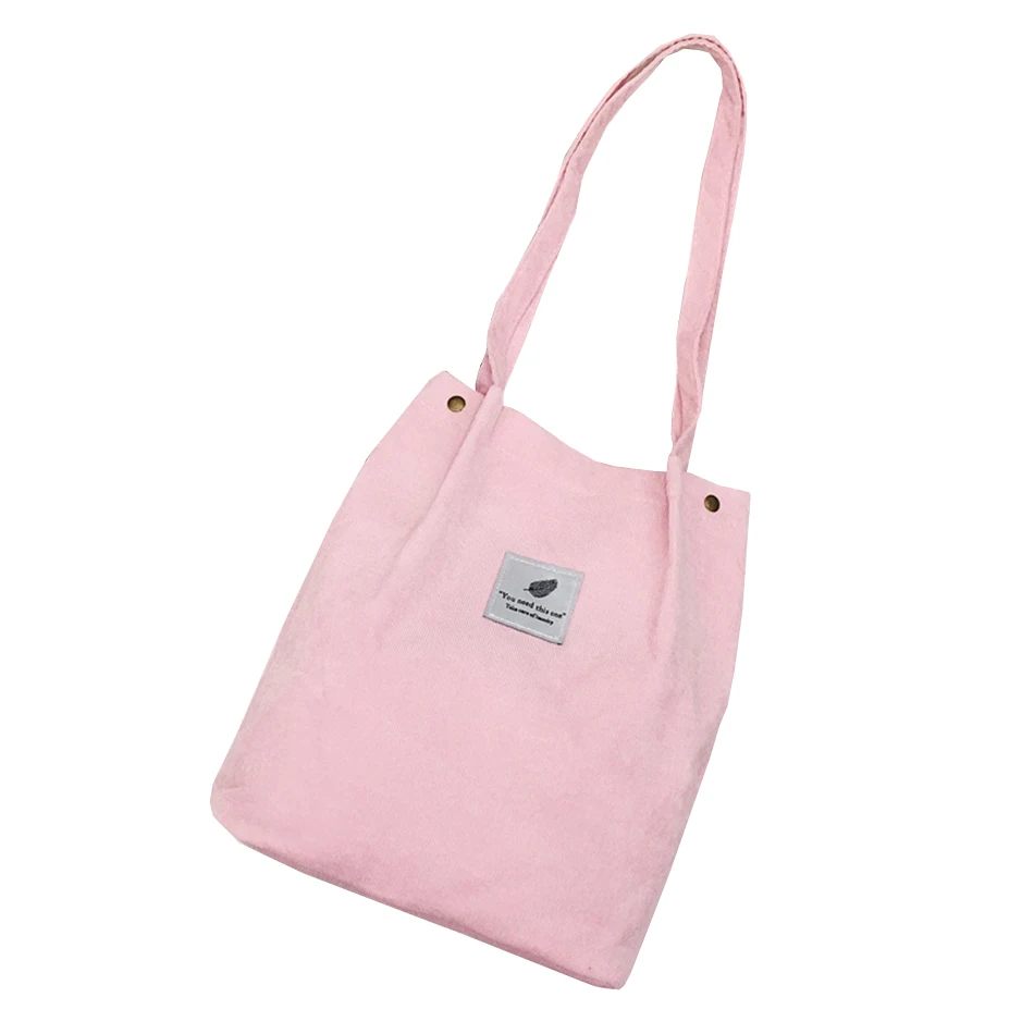 
Corduroy bag trendy monochrome shoulder/hand canvas bag 