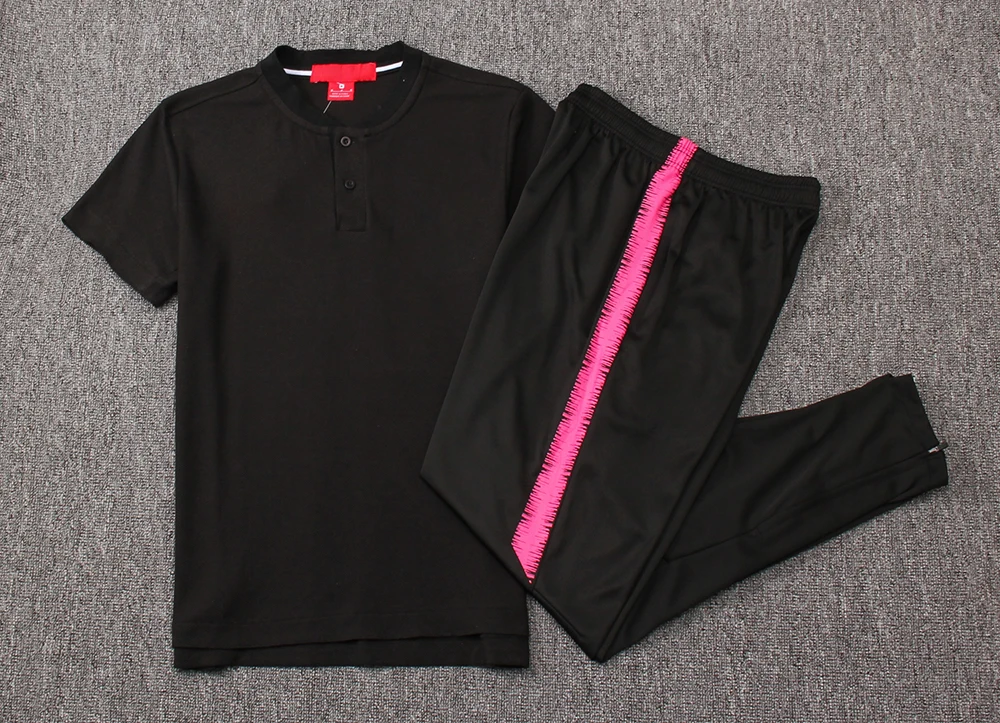 Polyester material newest design 18/19 soccer jersey set paris team polo + set