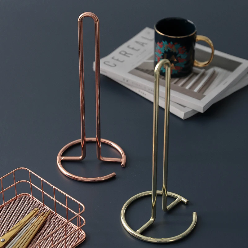 Amazon Hot Selling Household Rose Gold Paper Towel Holder