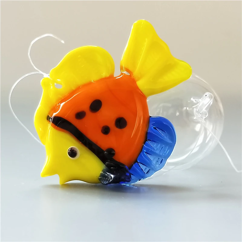
Colorful handmade murano glass bubble fish as fish tank decoration 