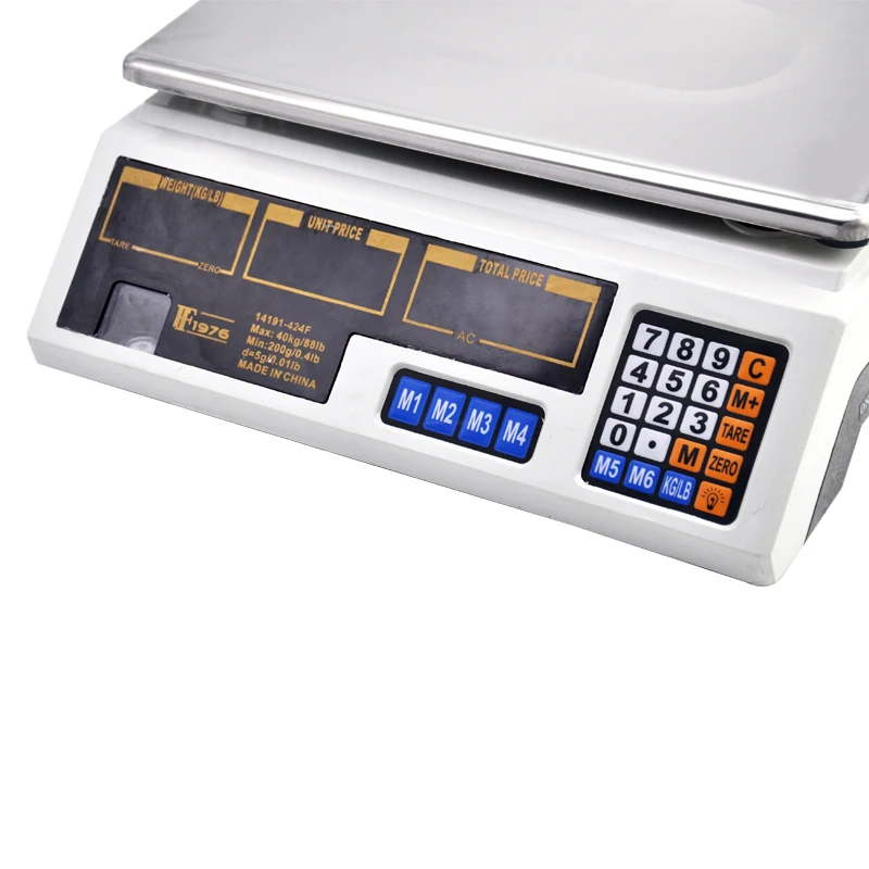 
FF1976-424F Fruit commercial balance Electronic Price Counting Scale digital weighing scale LED Dual-display 40kg/5g 