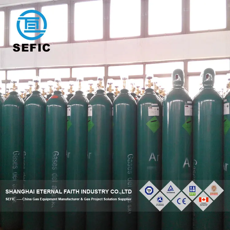 Газовый баллон производитель сефик ISO9809-3 сварочный газовый 10L 40L 50L степень чистоты газообразного аргона цыллиндр стоимость