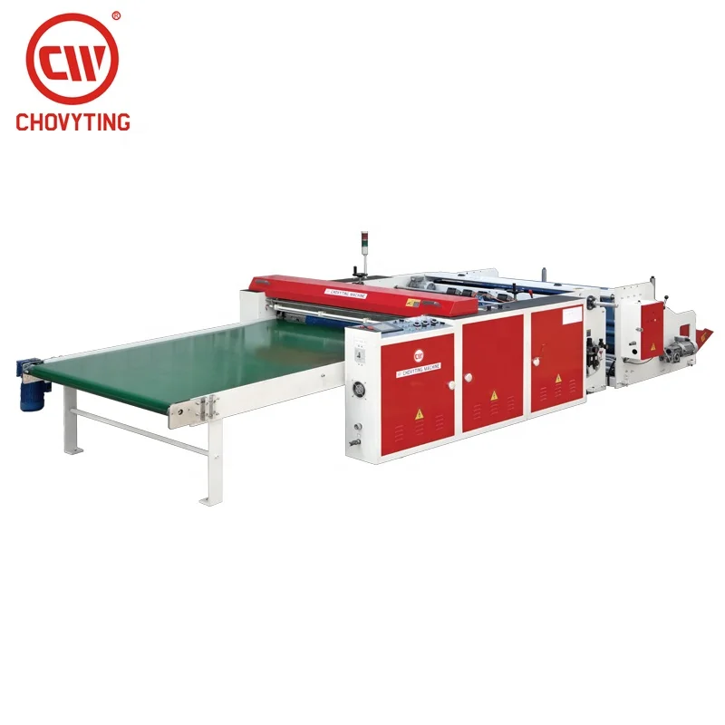 PE thick garbage bag machine with flying knife cutting system bottom sealing cutting heavy duty ice cube flat bag making machine