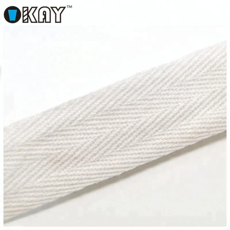1 inch 100% Cotton Twill Herringbone Webbing Tape