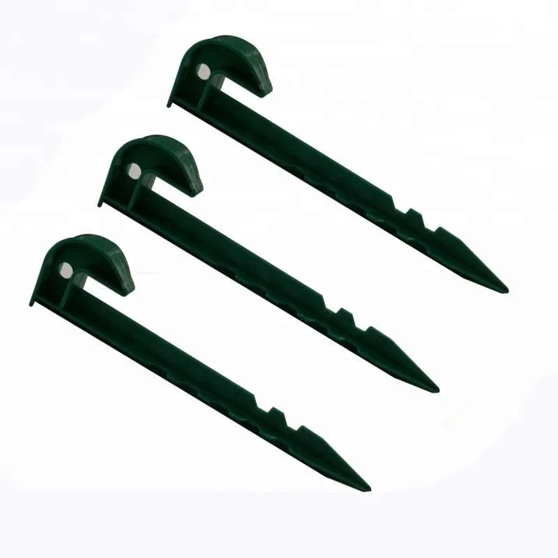 CE RoHS 20CM Green Plastic Nail Pegs For Garden Fxing Ground Cover