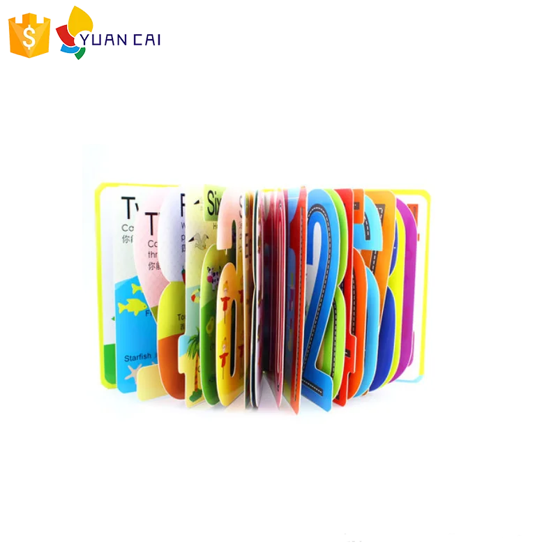 Custom number & letter shaped page book Printing My Awesome Alphabet Counting Book Die cutting children education book printing
