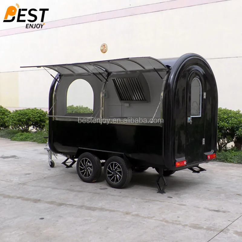 3m long round 2 axles 4 wheels factory export mobile food cart truck trailer for sale