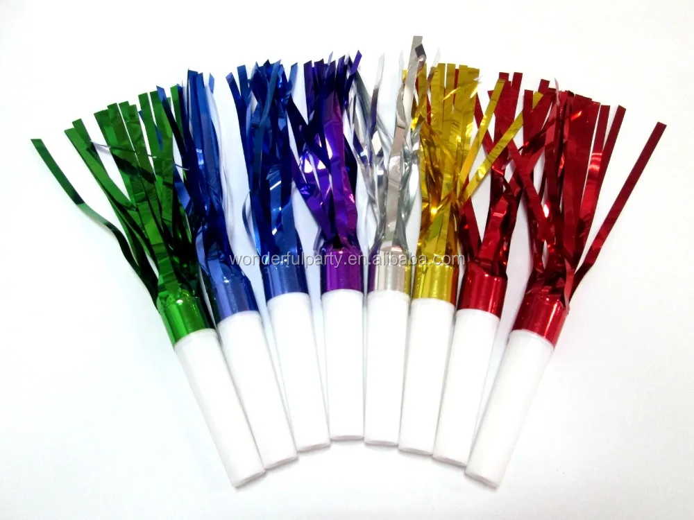 
Yellow stripe blowout paper whistles outdoor party supplie 