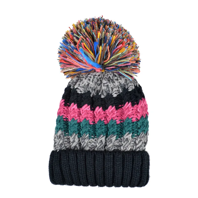 Design manufacturer slouchy custom beanie Your Own Winter Hats wholesale knitting beanie hat with pom pom