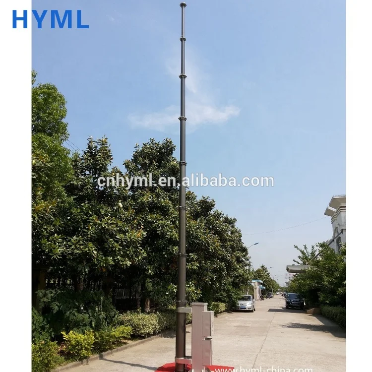 telescopic mast for antenna and camera and lighting
