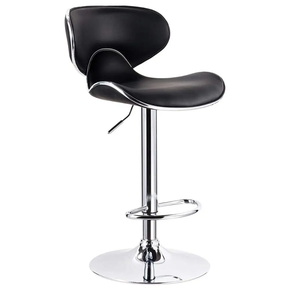 
Contemporary Bar Stools Counter Stool Adjustable Synthetic Leather Seat 