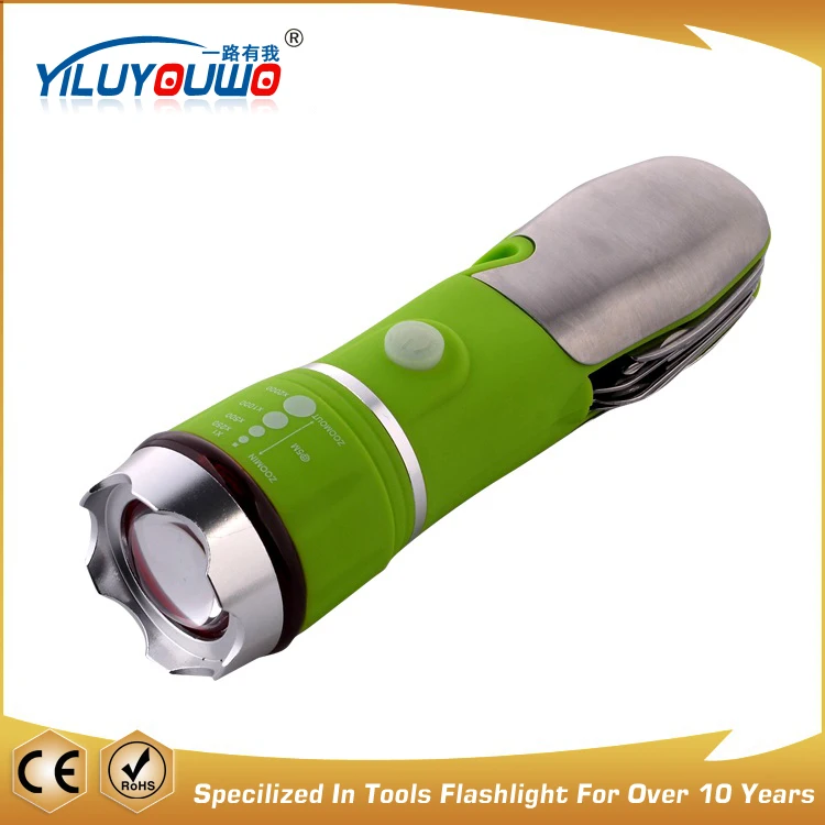 Hot Promotional High Power LED Flashlight  Multi Function Tools  Torch Flashlight With Safety Hammer For Car