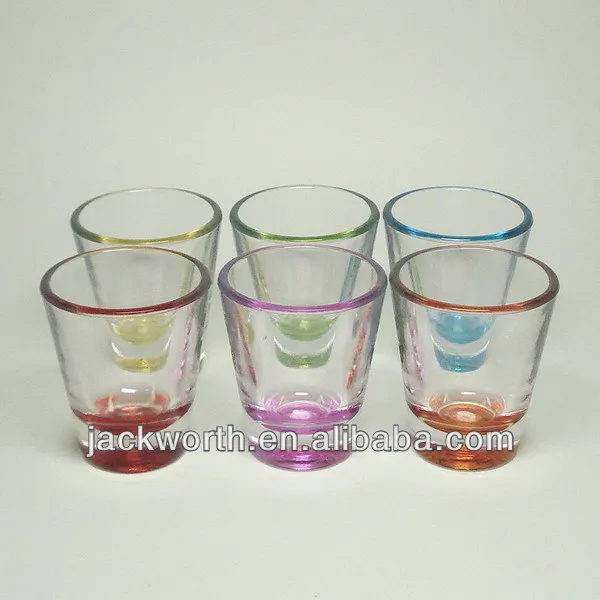 2 oz Acrylic Plastic Colored Shot Glasses