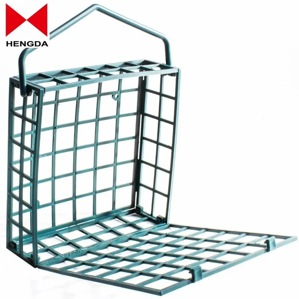 GREEN SUET CAKE BIRD FEEDER Nature Hanging Outdoor Feeding/Holder Cage