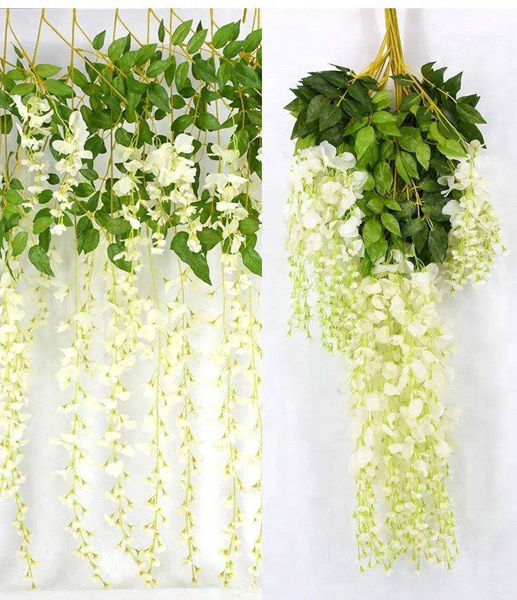 2022 New high quality Wholesale Artificial Wisteria Flowers Hanging Silk Wisteria Decorate