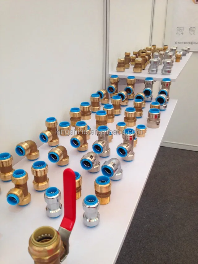 Lead Free Brass Push fit fittings push fitting pipe fitting chrome plated
