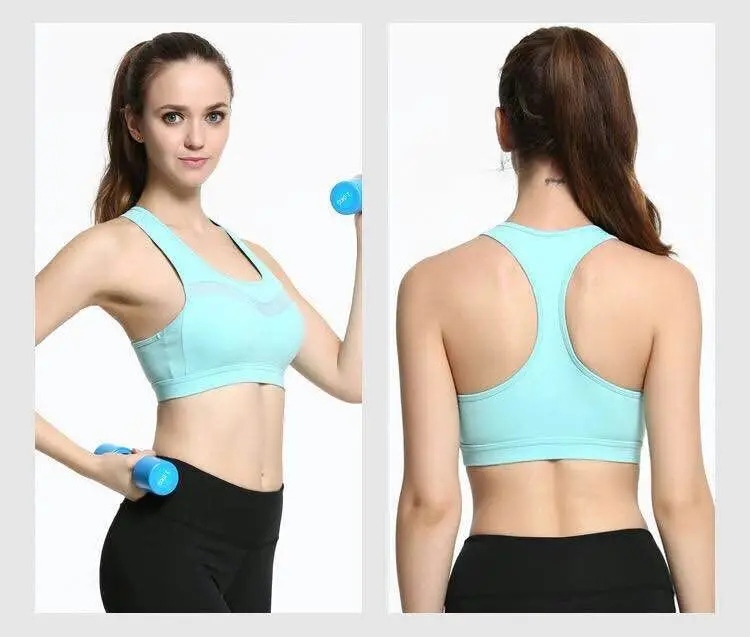Ladies flexible cheap polyester great stretch sport bra for woman