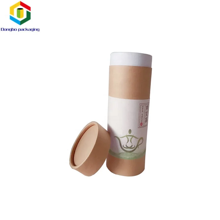 Latest New Design Paper Tube With Metal Lid Cardboard Round Box For Chinese Tea Gift Box