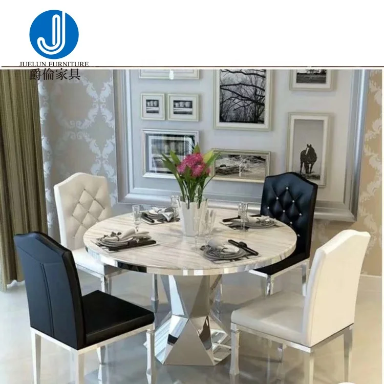 stainless steel marble dining table with rose golden dining tables set dining table round