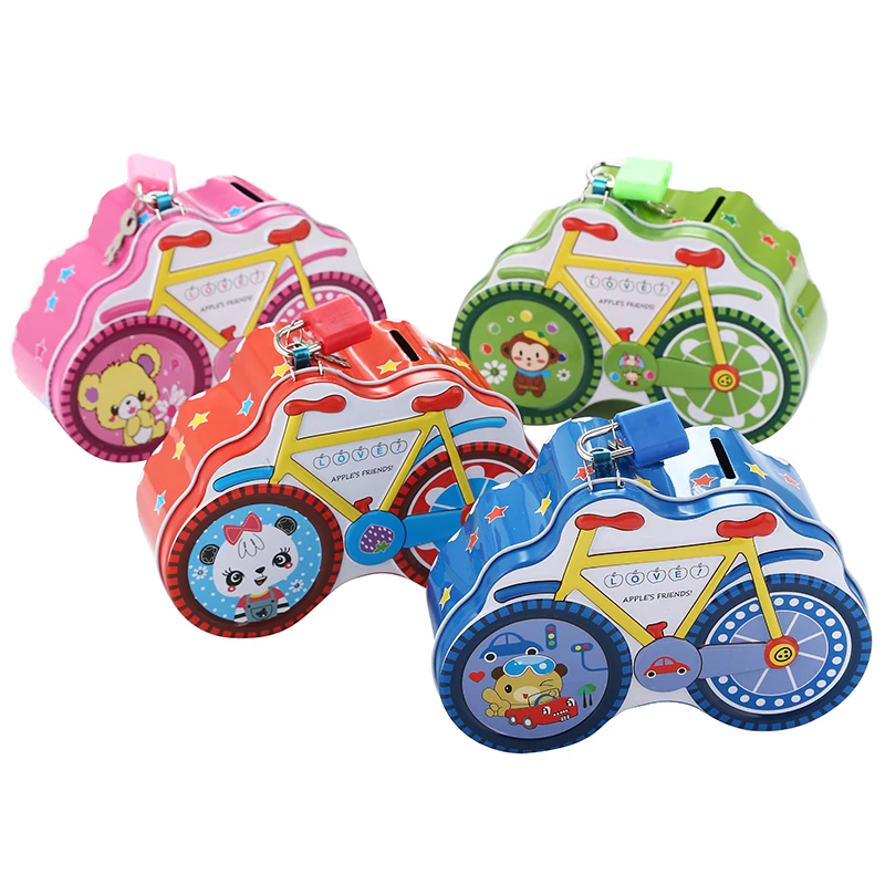 Новинка 2019, металлическая Копилка TOPSTHINK для велосипеда, жестяная копилка для монет с замком и ключом