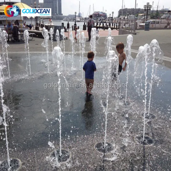FREE DESIGN Outdoor plaza square public water park children playing dry floor water fountain