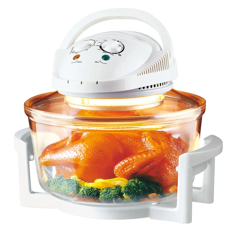 17L 1200-1400w high quality electric cookers glass blow infiniticook halowave halogen oven with receipes