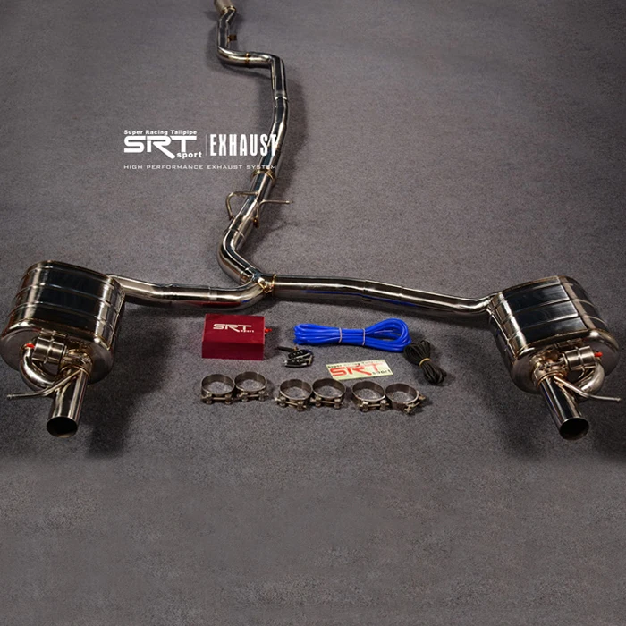 Exhaust system for Mercedes Benz E class E300 E200 E260 3.0T downpipe with catalytic cat back with valve control with 4 tips