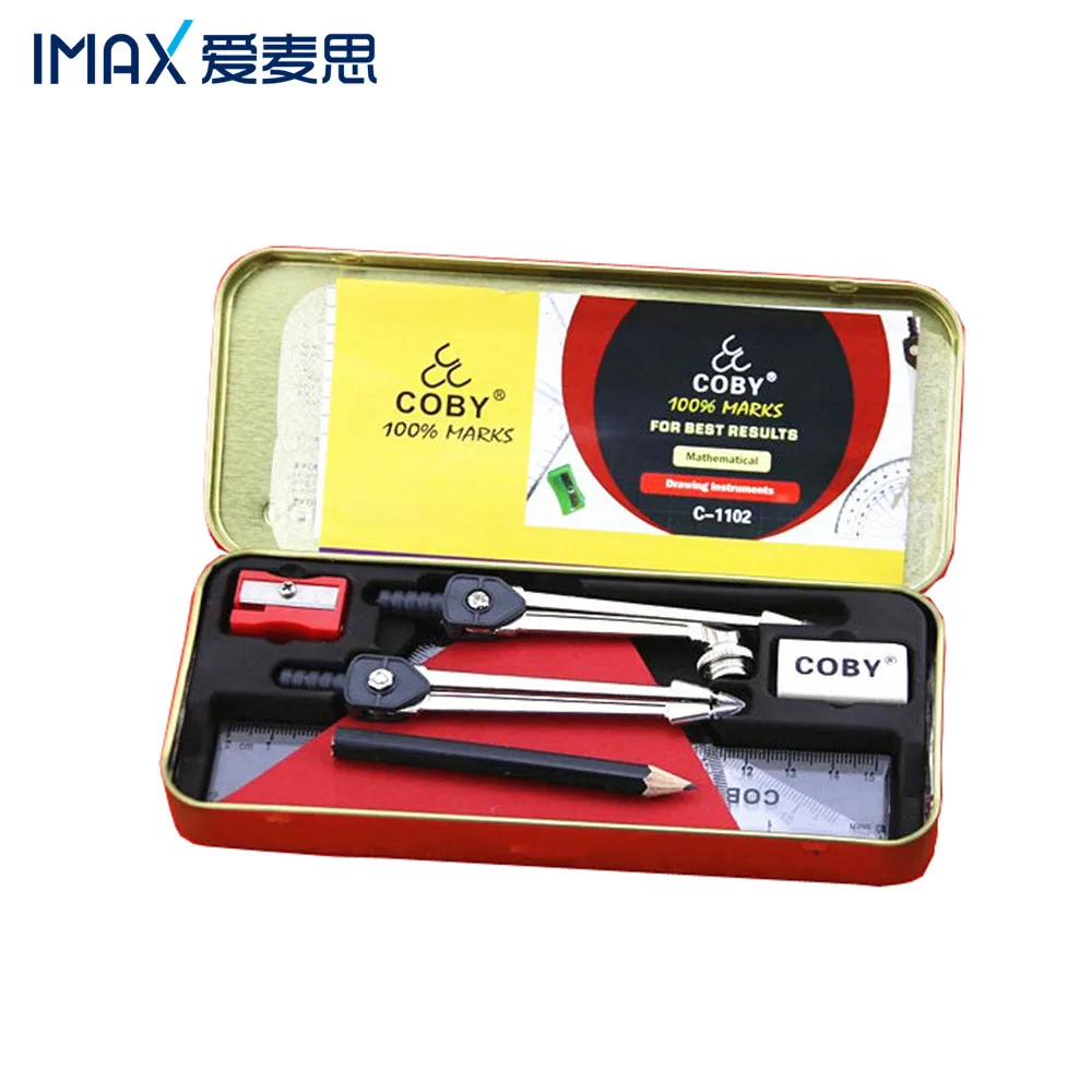 COBY mathematical set, school math set, geometry box instruments