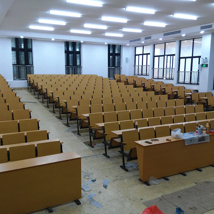 College Furniture Lecture Hall Wooden Folding Step Middle School Sets Students Desk