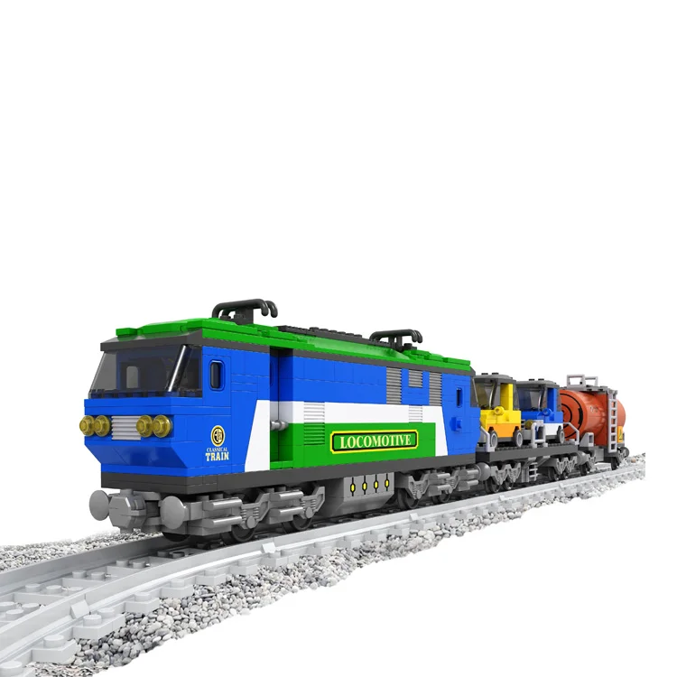 AUSINI 573pcs interlocking construction train sets building blocks toy for adults