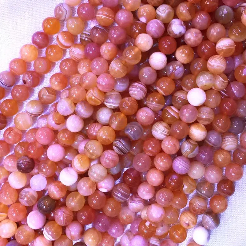 
Natural Pink Botswana Madagascar Agate Round 6mm 8mm 10mm 