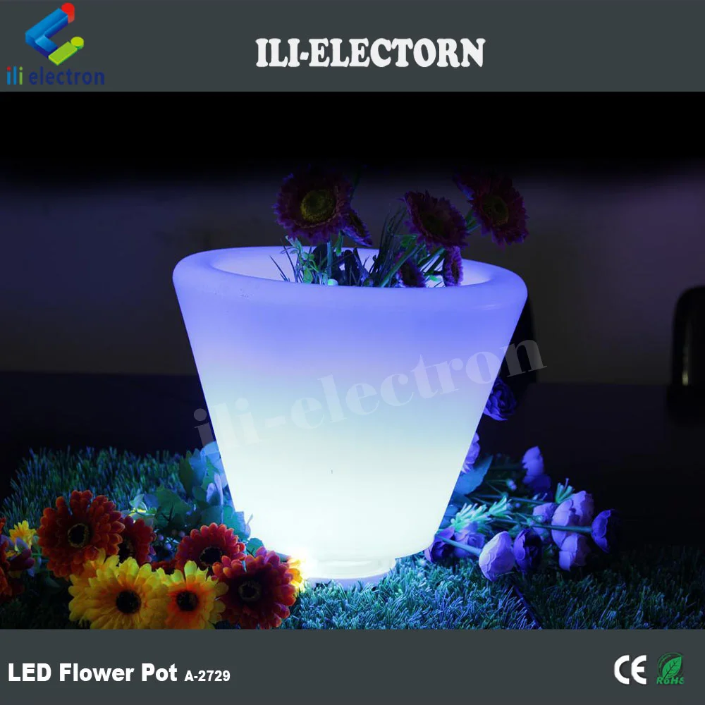 led lighted outdoor Christmas decor flower pot