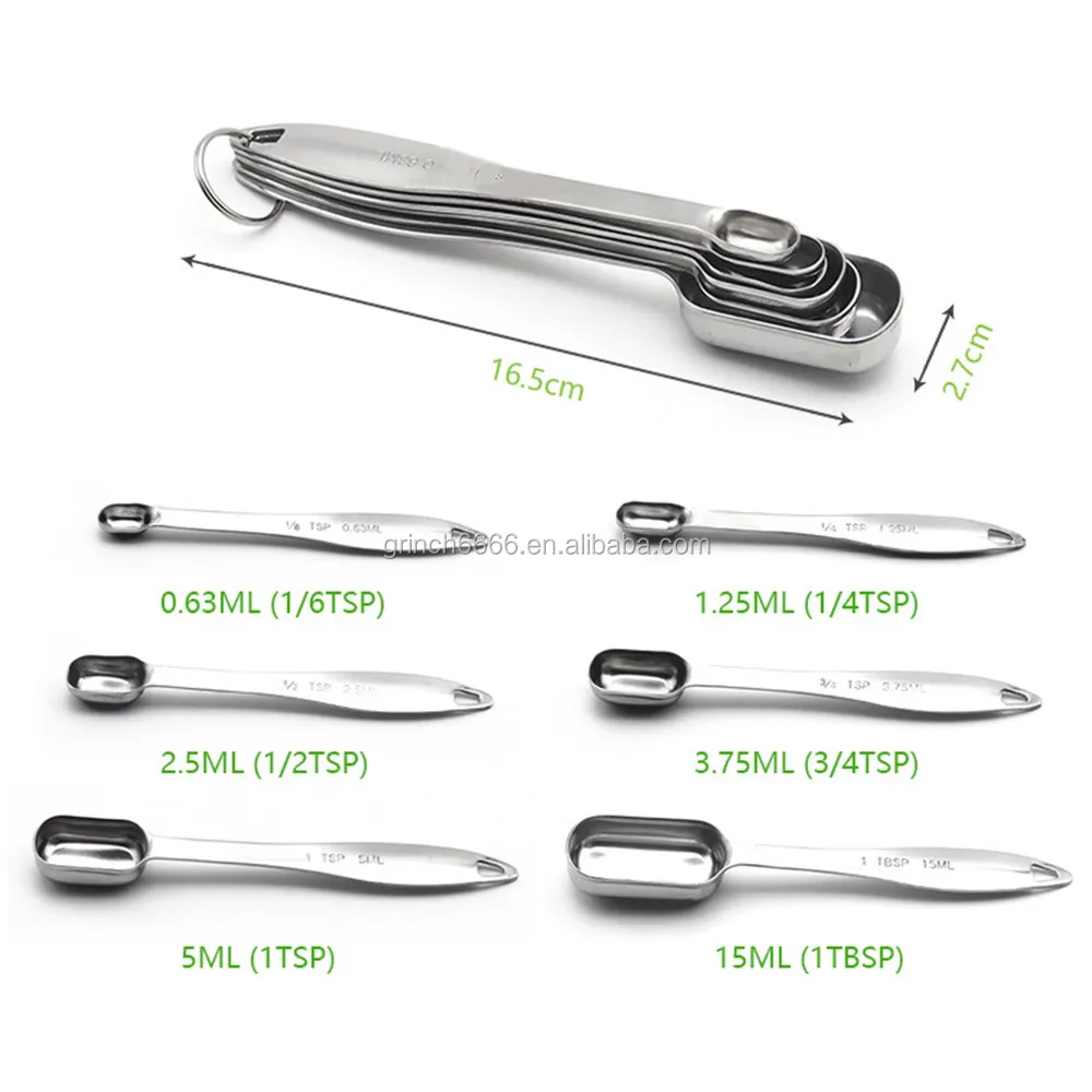 New 2024  Measuring Spoon Cup Metal Stainless Steel Professional Measuring Spoons Set With Scale Kitchen Measuring Set Tools