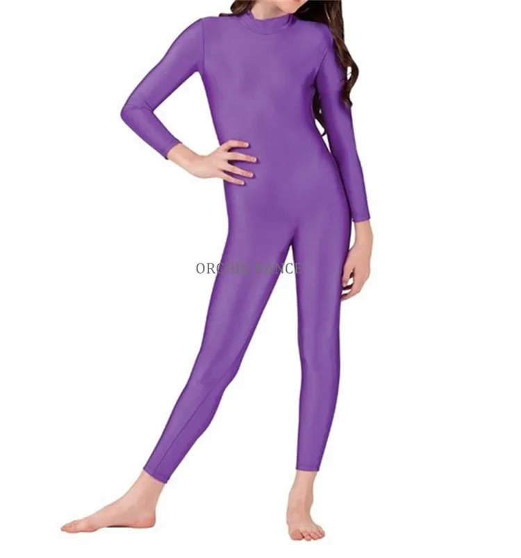 Горячая Распродажа, высокая горловина, Низкая минимальная партия, блестящая лайкра для женщин и девушек, с длинным рукавом, красная женская унитард