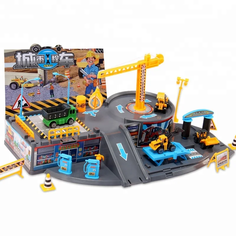 
Newest plastic kids railway selfassemble parking car track toy 