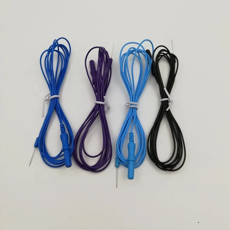 Single colorful emg lead wire medical disposable EMG subdermal needle electrode cable sterile EMG needle lead