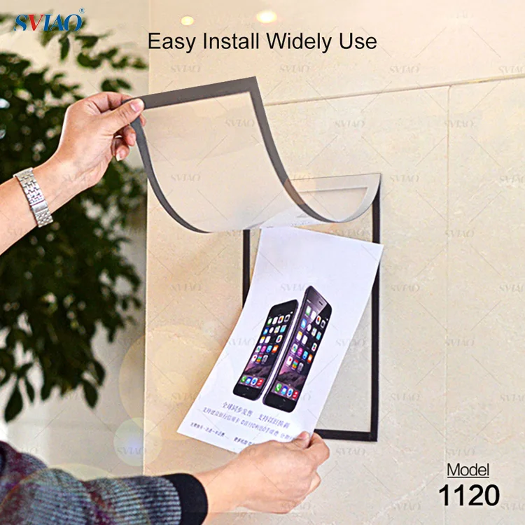 A4 Silver Color Magnetic Acrylic Refrigerator Photo Picture Frame