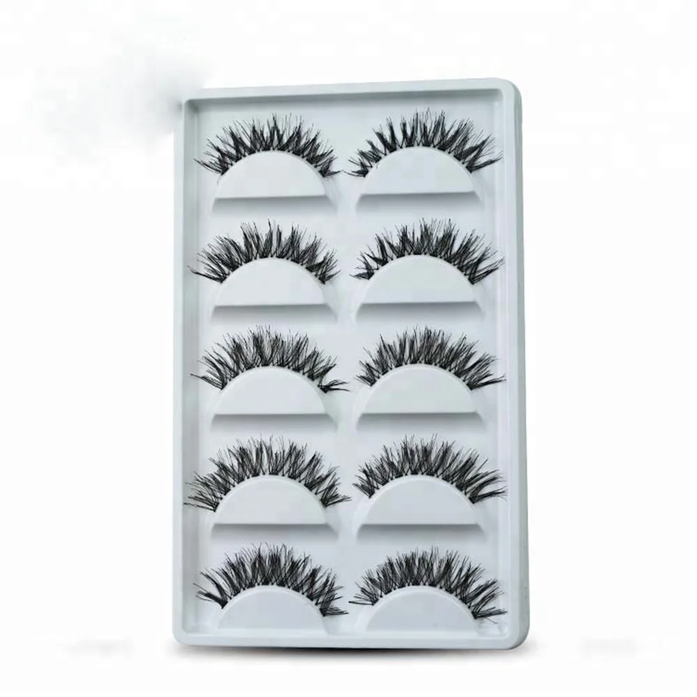 
HW-08 private label synthetic 5pairs false eyelashes wholesale 