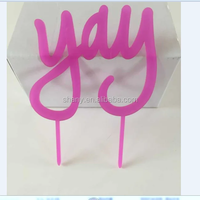 Acrylic cake topper in red color