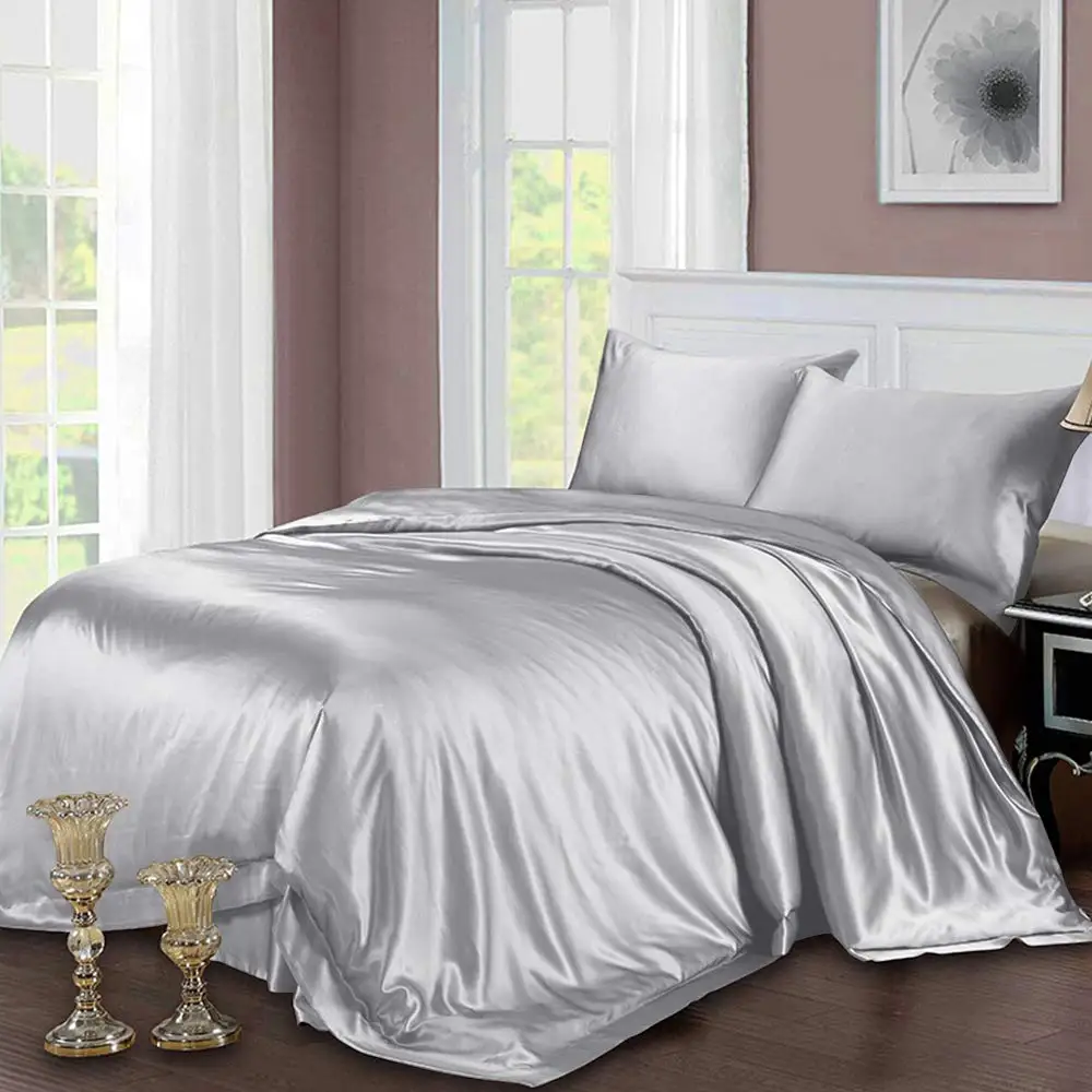 Super Soft and Breathable Satin Silk Pillowcase With Hidden Zipper Luxury Silky Pillow Case