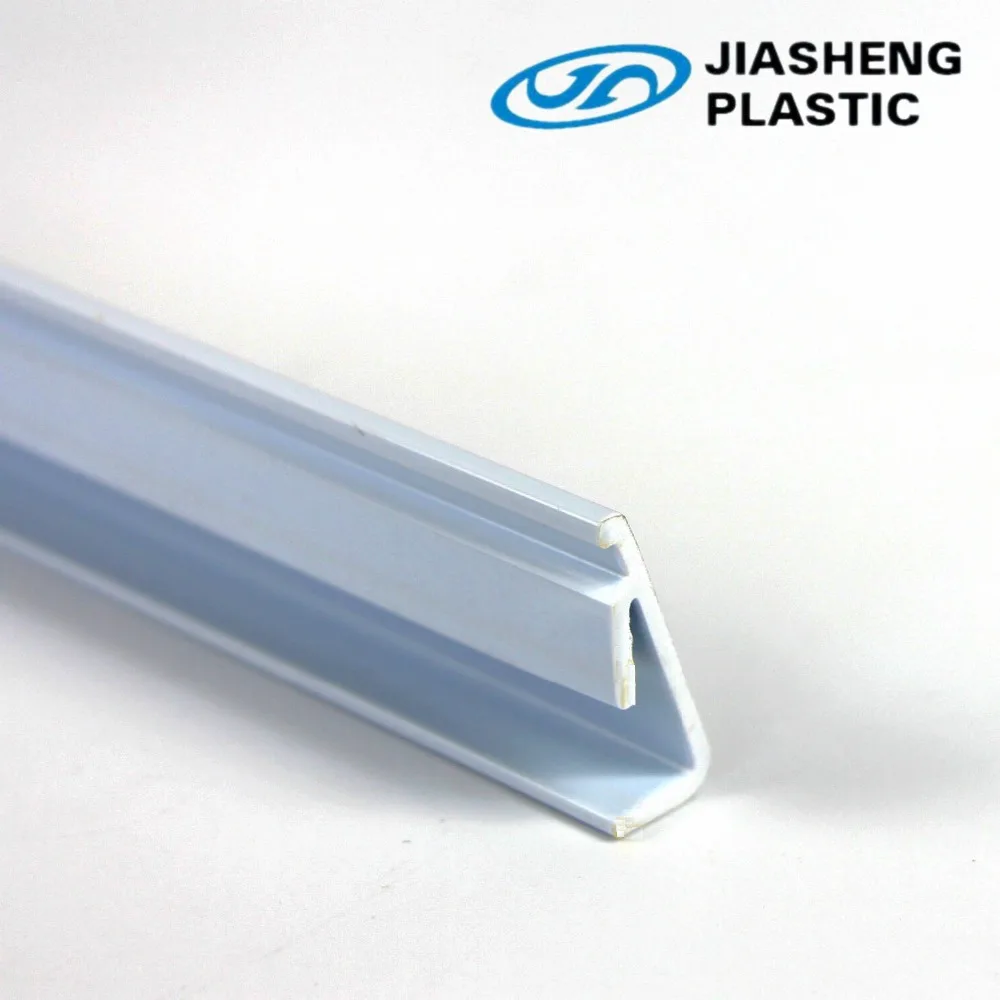 BRIGHT WHITE PLASTIC PROFILE/ EXTRUDED PLASTIC PROFILE WITH ALUMINUM SURFACE