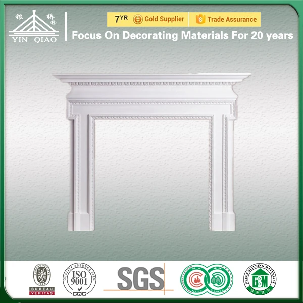 European Style Decorative Hand Carved Plaster Column Fireplace/Fireplace Mantel
