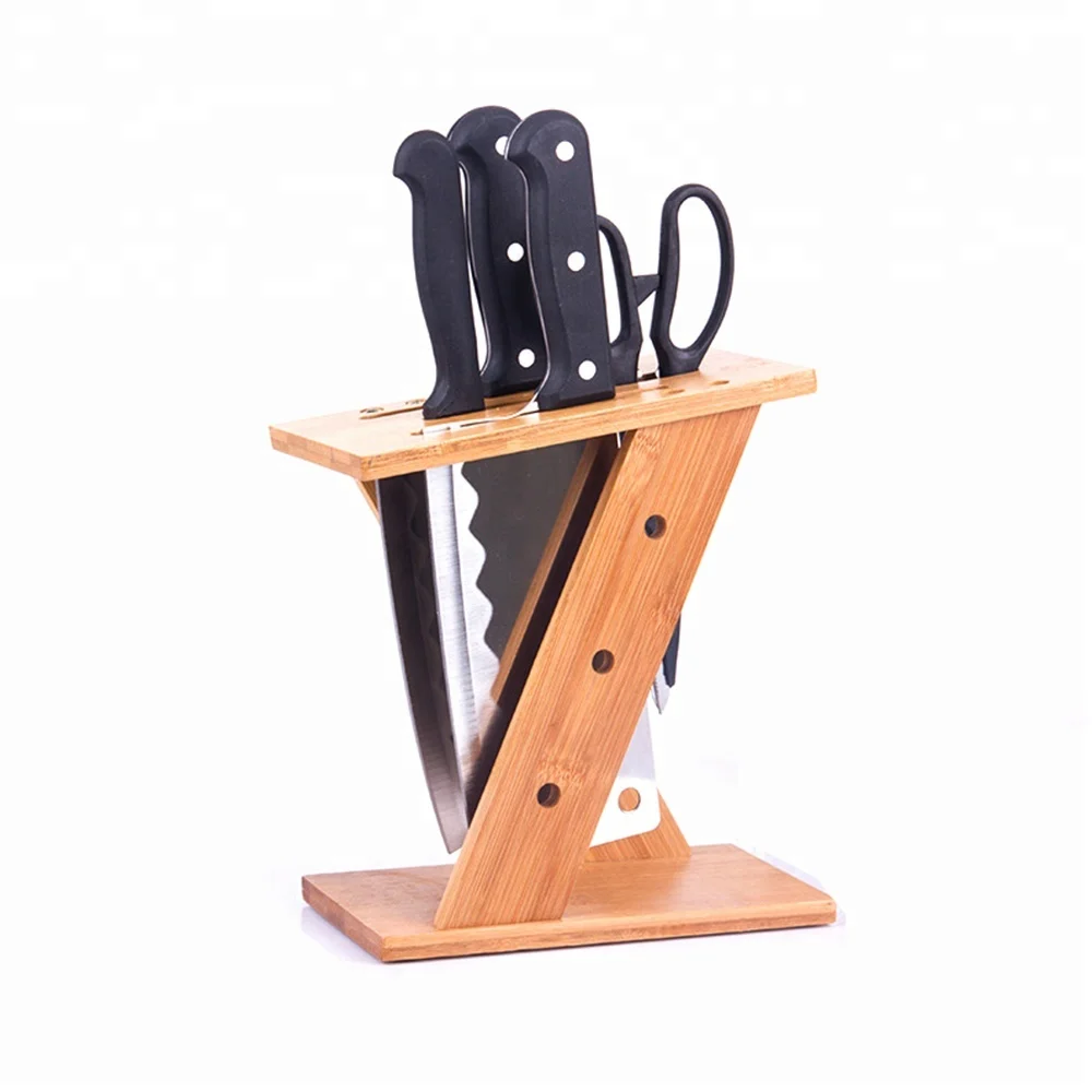 cheap bamboo knife blocks, kitchen scissor holder wholesale