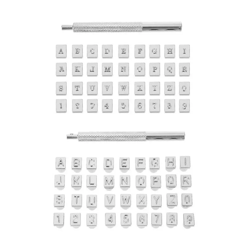 36Pcs Alphabet Letter Leather Stamper Set 3mm/6mm Steel Punch Metal Leather Punching Tools for DIY Leather Craft Tools