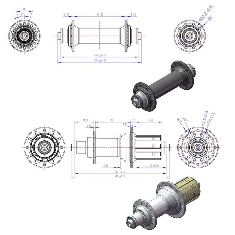 RT-010FA/002RA 24h J сверхлегкие шоссейные втулки, алюминиевый сплав, трещотка 36T, шоссейный велосипед, индивидуальная ЧПУ втулка