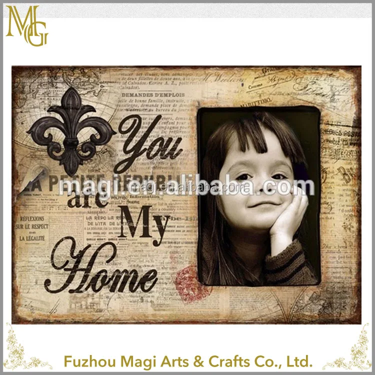 Винтаж Слово Декоративные 25x2x20 см МДФ Деревянный смешные фото рамка