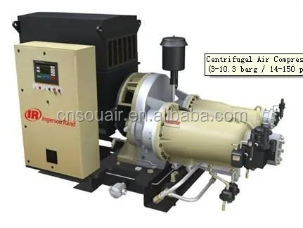 Ingersoll-Rand Centrifugal Air Compressor Standard Pressure (1500-2350cfm 3-10.3 barg / 14-150 psig) Oil free compressor 10bar