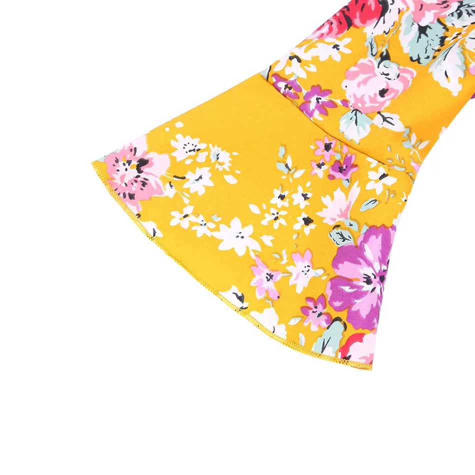 
Toddler Newborn Baby Girls V-neck Flower Printed Baby Girls Top 