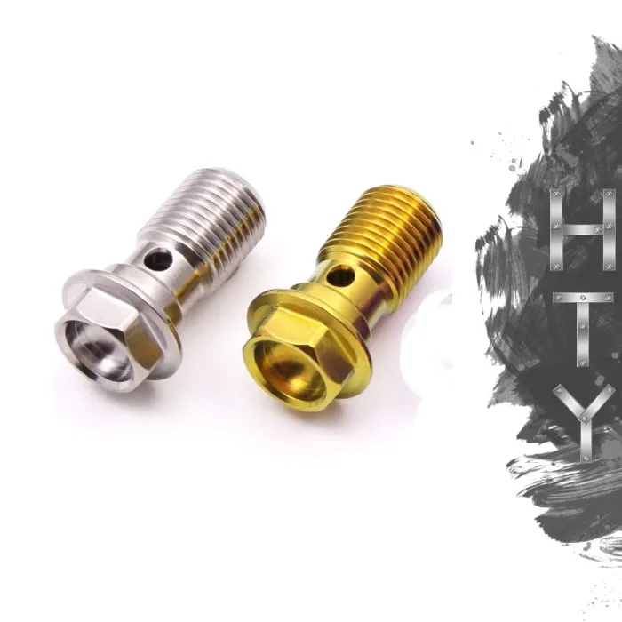 Motorcycle Brake Caliper Titanium banjo bolt Oil Drain Screw/titanium Hollow Screw M10x1.25